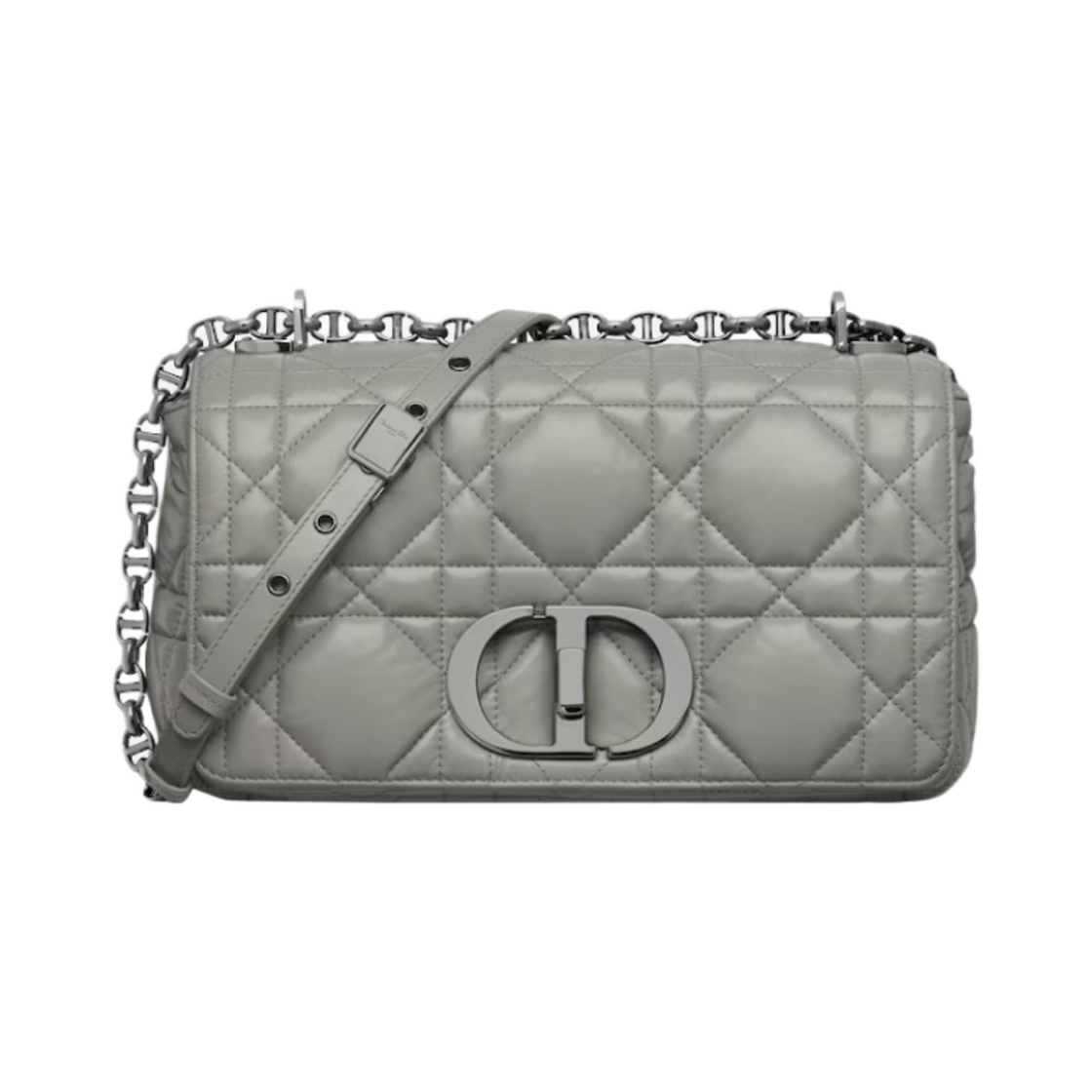 디올 미디움 카로백 퀼티드 매크로까나쥬 카프스킨 스톤 그레이(Dior Medium Caro Bag Quilted Macrocannage Calfskin Stone Gray) - 1