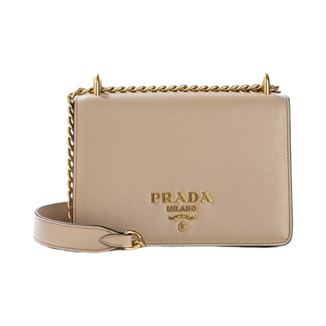 1BD133-2EDV-F0770 Prada Saffiano Leather Chain Shoulder Bag Cameo Beige