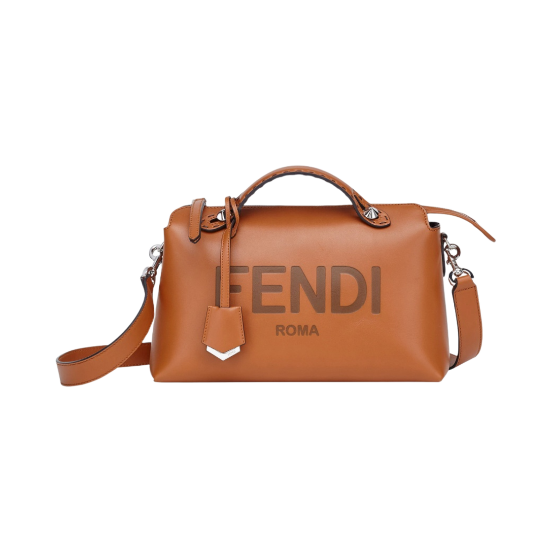 8BL146AC9LF0NMU Fendi By The Way Leather Medium Boston Bag Brown