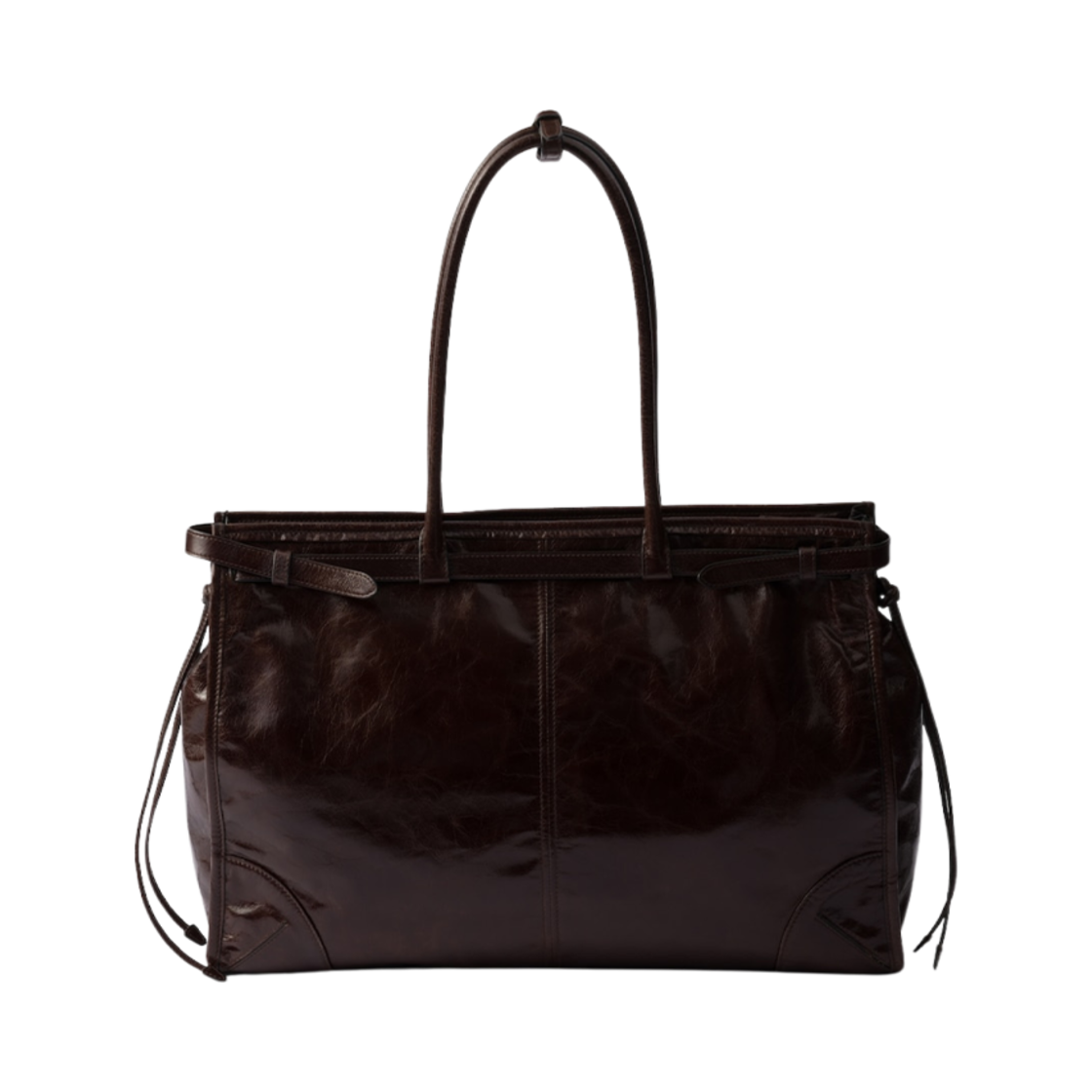 프라다 보니 엑스트라 라지 레더 핸드백 다크 브라운(Prada Bonnie Extra Large Leather Handbag Dark Brown) - 2