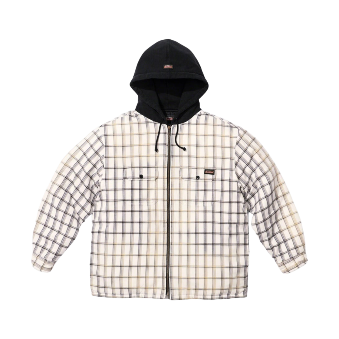 슈프림 x 디키즈 플레이드 후드 집업 셔츠 화이트 - 23FW(Supreme x Dickies Plaid Hooded Zip Up Shirt White - 23FW)