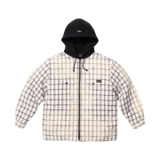 Supreme x Dickies Plaid Hooded Zip Up Shirt White - 23FW