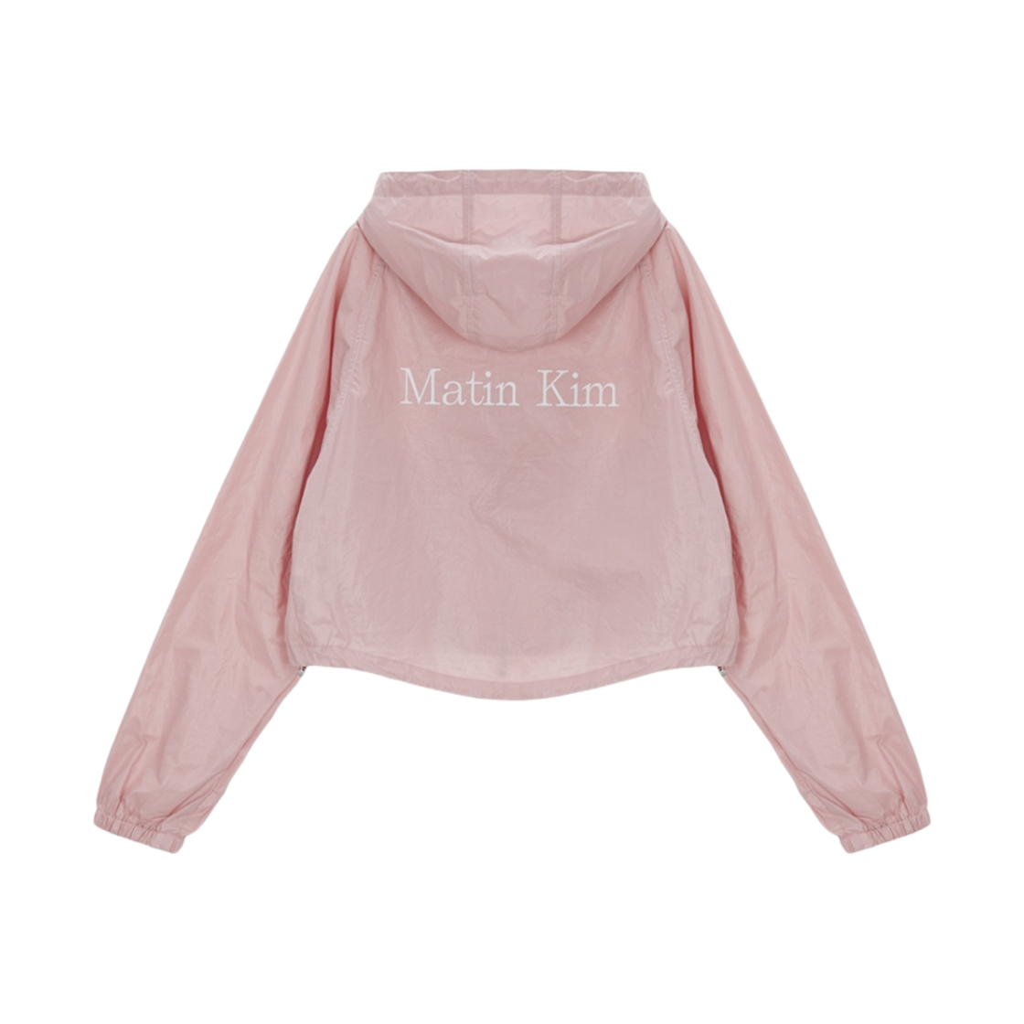 (W) 마뗑킴 마뗑 크롭 후디 코팅 점퍼 핑크((W) Matin Kim Matin Crop Hoody Coating Jumper Pink)