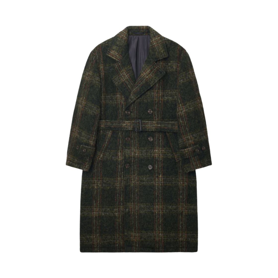 스투시 모헤어 트렌치 코트 올리브 플레이드 | Stussy | KREAM