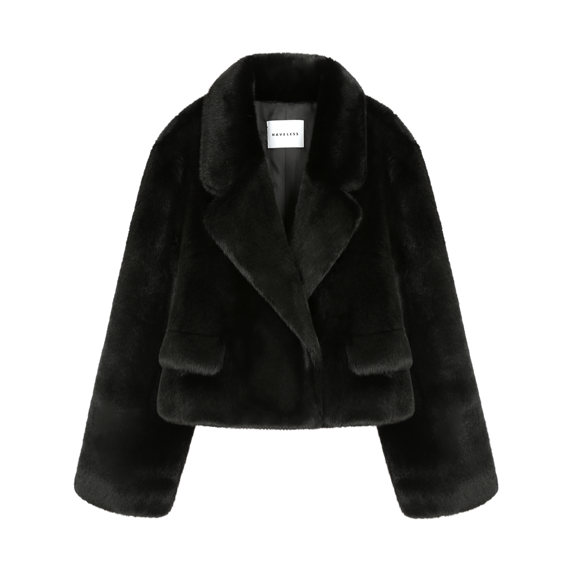 해브레스 샐리 페이크 퍼 재킷 블랙(Haveless Sally Faux Fur Jacket Black)