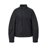 Amomento Raglan Cotton Zip Jumper Black - 25SS