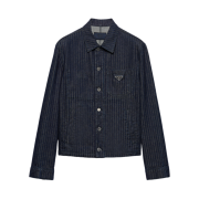 Prada Chevron Denim Blouson Jacket Navy