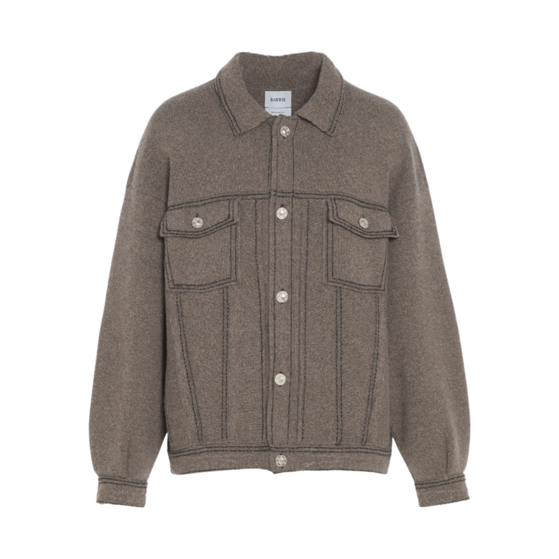 (W) 배리 데님 오버사이즈 캐시미어 코튼 자켓 엘크 차콜((W) Barrie Denim Oversized Cashmere Cotton Jacket Elk Charcoal)