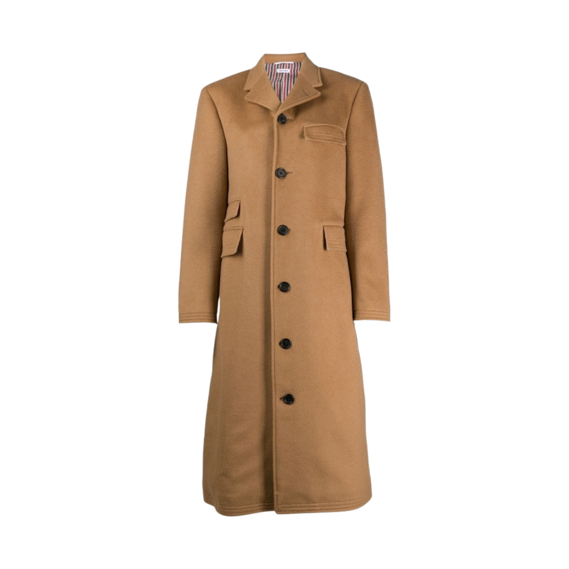 (W) 톰브라운 내츄럴 베이비 카멜 헤어 티켓 포켓 롱 체스터필드 오버코트 카멜((W) Thom Browne Natural Baby Camel Hair Ticket Pocket Long Chesterfield Overcoat Camel) - 1