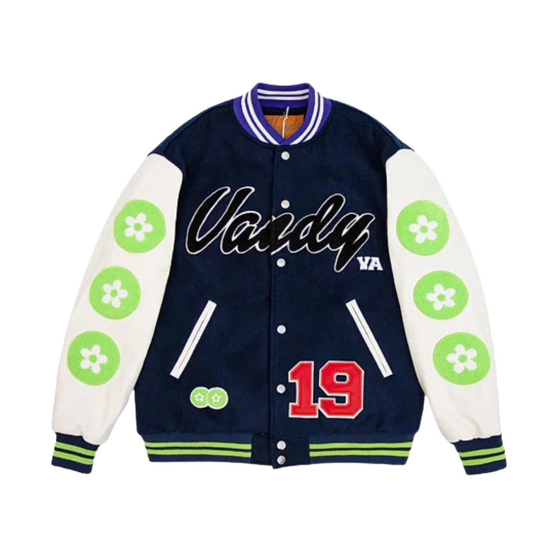 반디 더 핑크 레이싱 바시티 자켓 네이비(Vandy The Pink Racing Varsity Jacket Navy)
