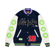Vandy The Pink Racing Varsity Jacket Navy