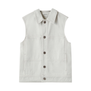 (W) Lemaire Denim Sleeveless Jacket Denim Snow Grey