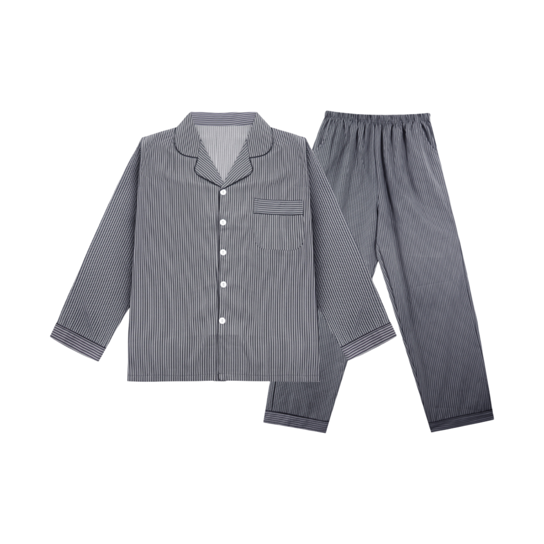 [3% 적립] 에이원 유니섹스 실키 시그니처 라인 카라 잠옷 세트 그레이([3% 적립] Aone Unisex Silky Signature Line Collar Pajama Set Gray)