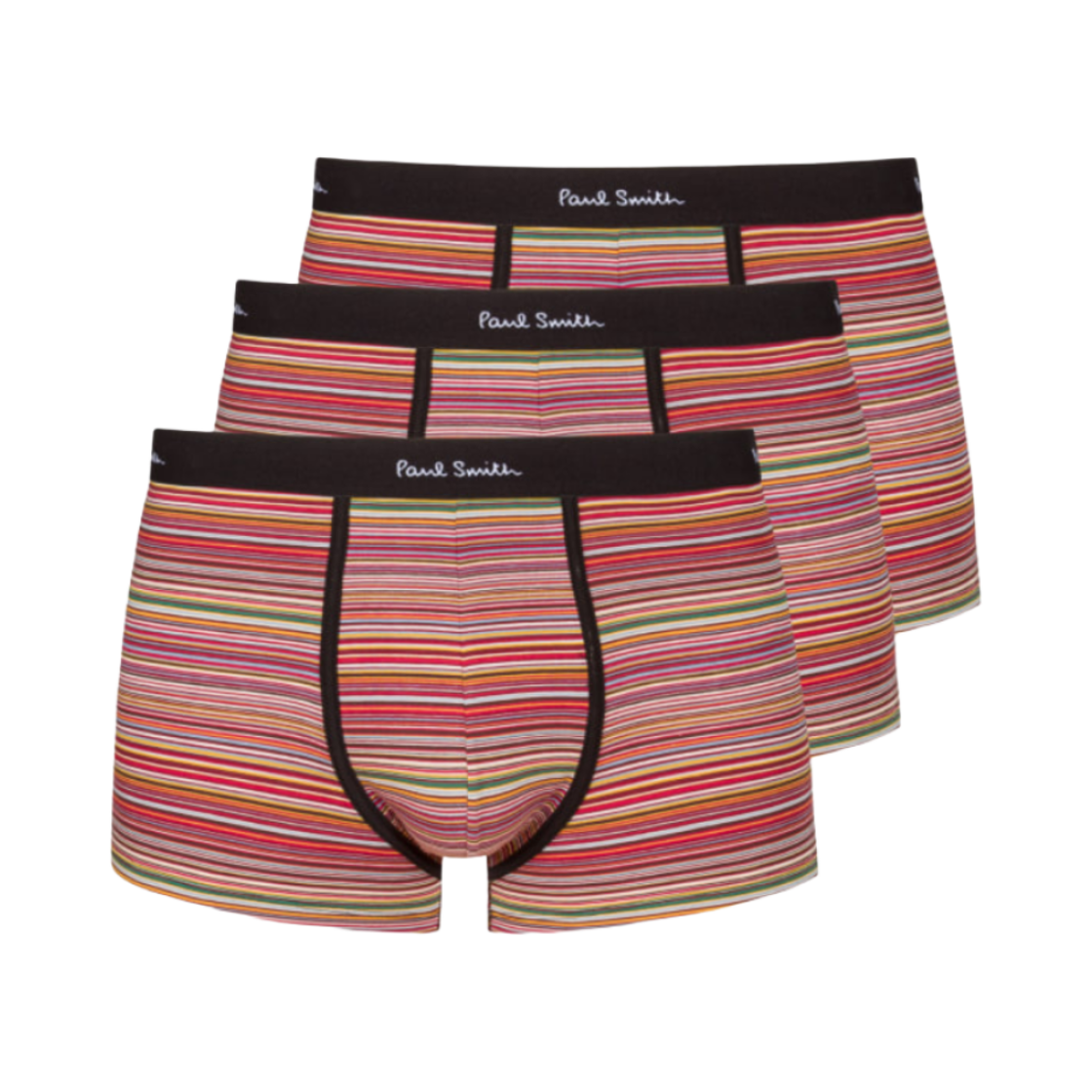 폴 스미스 오가닉 코튼 로우 라이즈 복서 브리프 시그니쳐 스트라이프 (3개입)(Paul Smith Organic Cotton Low Rise Boxer Briefs Signature Stripe (3 Pack))
