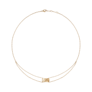 (W) Chanel Coco Crush Necklace Quilted Motif & 18K Beige Gold