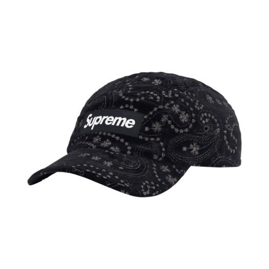 슈프림 반다나 자카드 데님 캠프캡 블랙 - 25SS | Supreme | KREAM