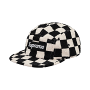 Supreme Checkerboard Boucle Camp Cap Black - 19SS