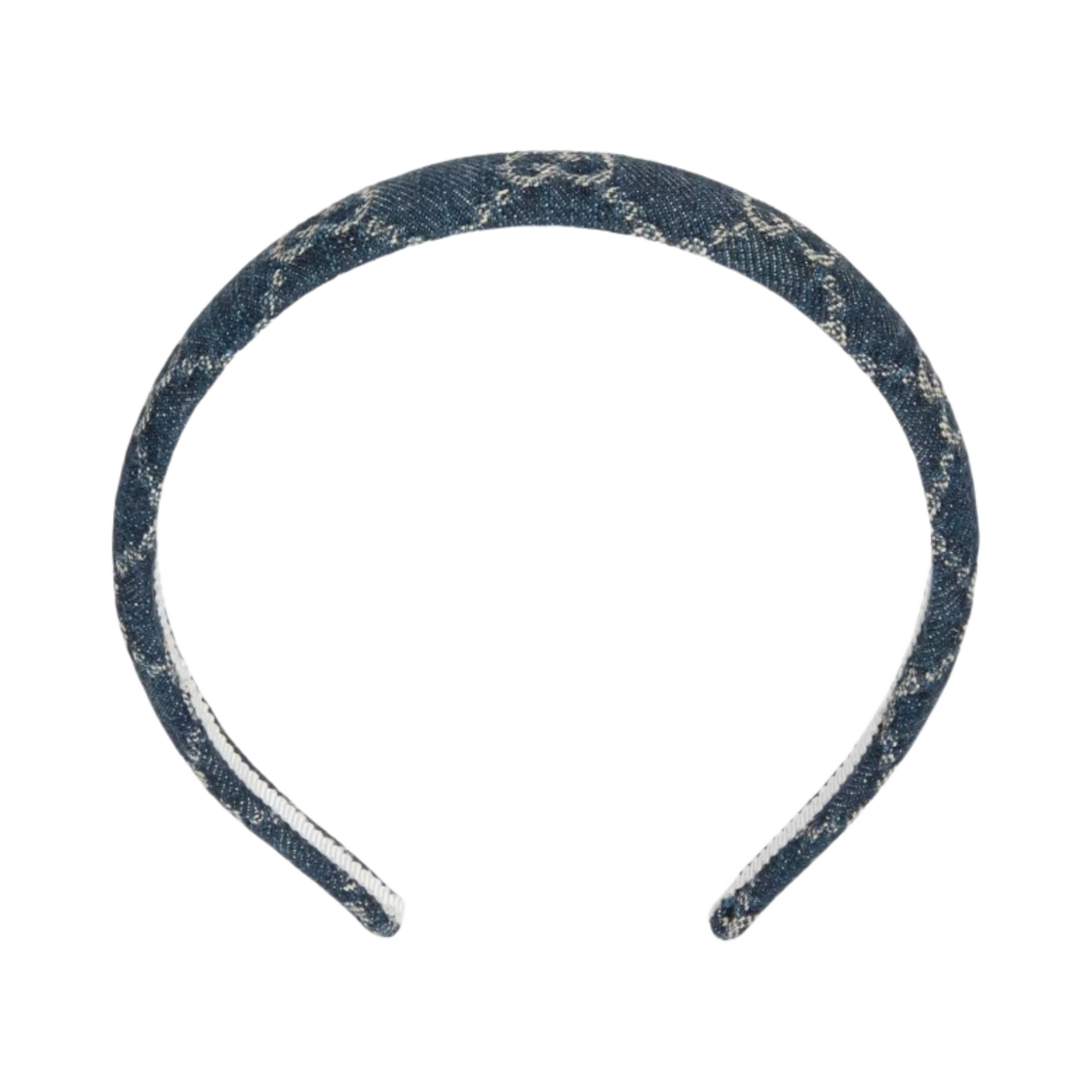 (W) 구찌 에코 워시드 데님 헤어 밴드 블루 아이보리