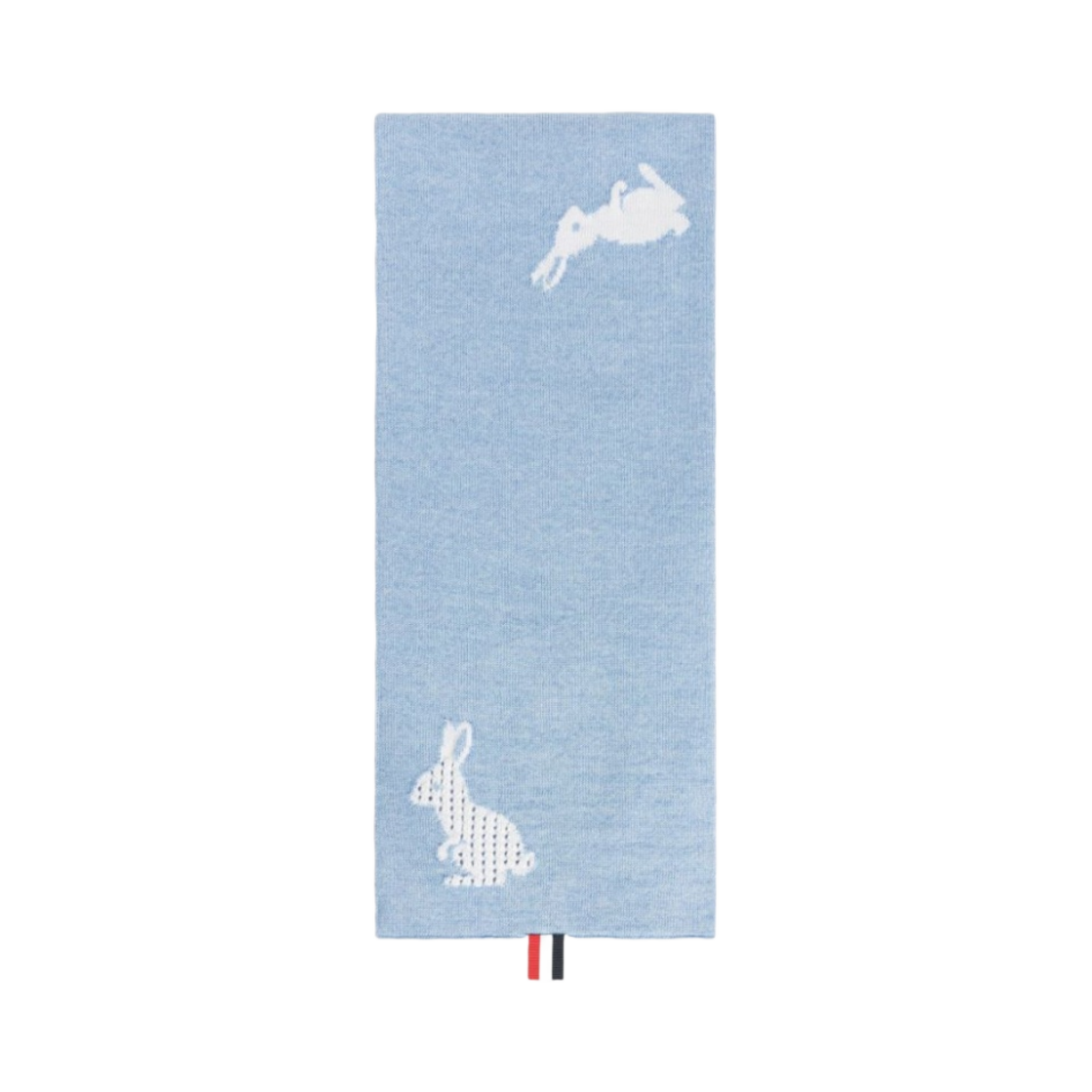톰브라운 래빗 사선 메리노 울 인타르시아 스카프 라이트 블루(Thom Browne Rabbit 4-Bar Merino Wool Intarsia Scarf Light Blue) - 1