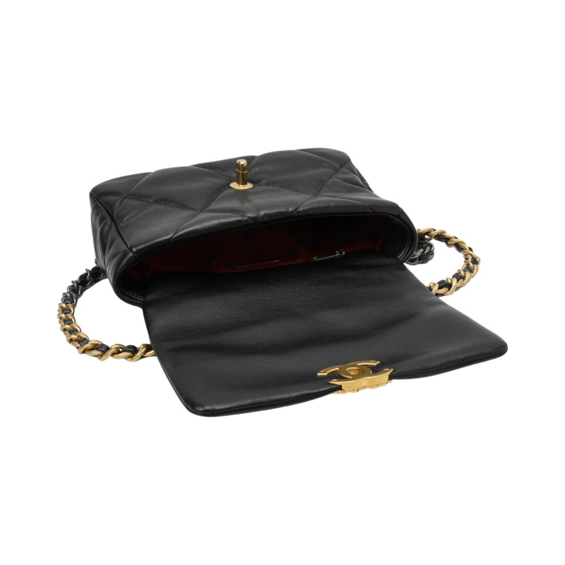 샤넬 19 미디움 핸드백 램스킨 & 골드 메탈 블랙(Chanel Medium 19 Handbag Lambskin & Gold Black) - 2