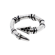Scudo Sharp Stone Open Ring Black Stone