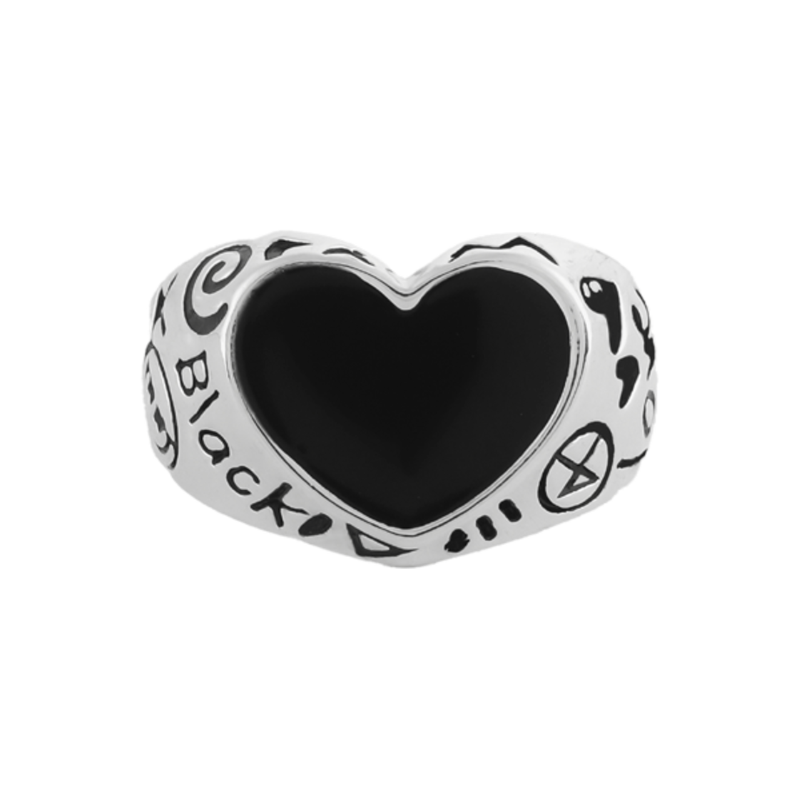 논논 블랙 러브 링 두들 실버925(Nonenon Black Love Ring Doodle Silver925)