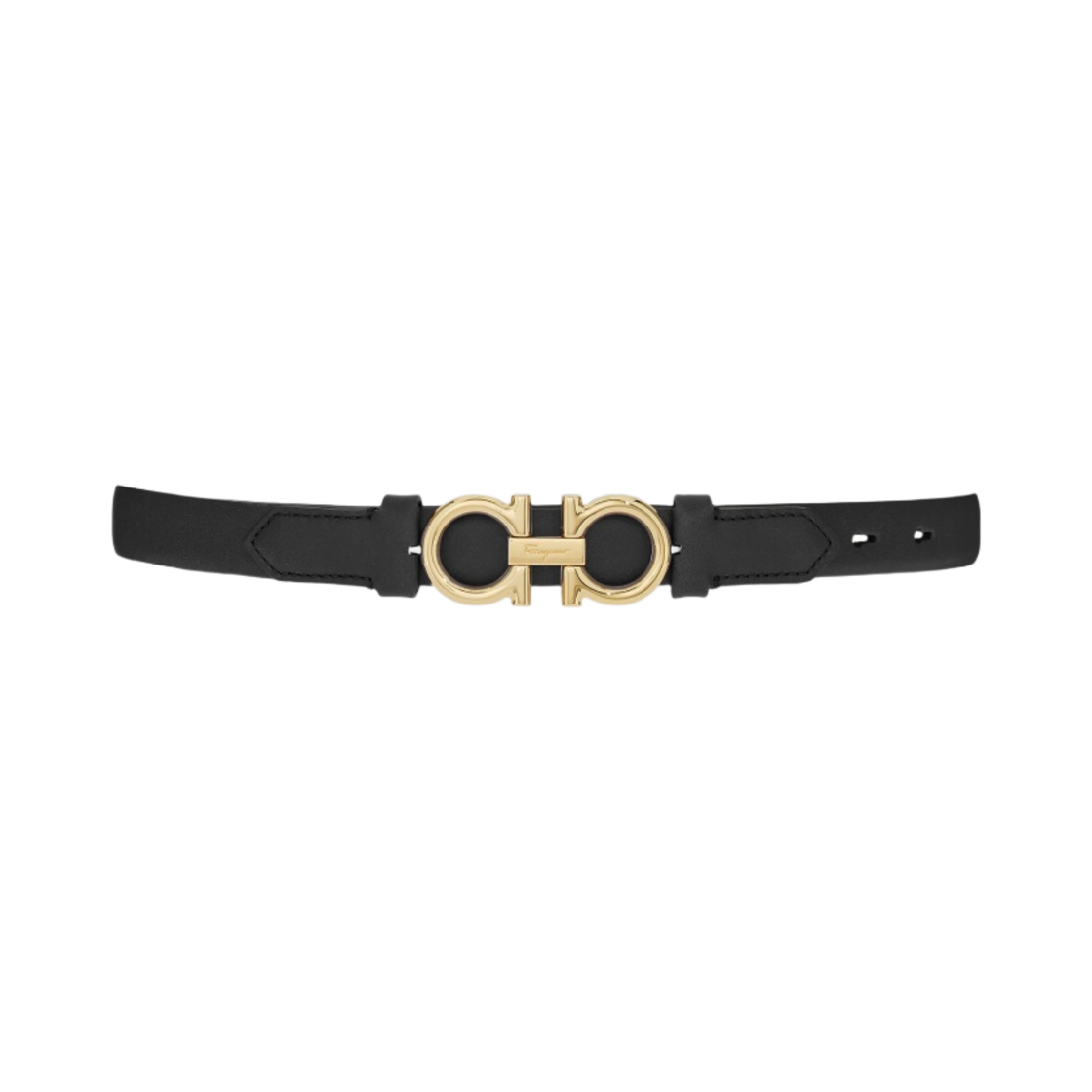 (W) 페라가모 사이즈드 간치니 벨트 블랙((W) Ferragamo Sized Gancini Belt Black) - 1