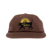 Hello Sunrise Washed VTG Cat Logo 6panel Cap Brown