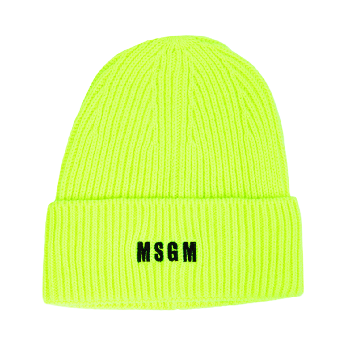 3340ML04-227767-07 MSGM Logo Embroidered Beanie Neon