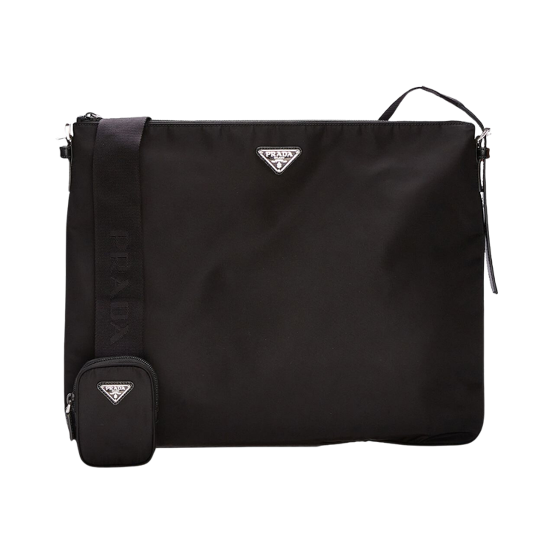 프라다 반둘리에 테수토 리나일론 크로스바디백 블랙(Prada Bandouliere Tessuto Re-Nylon Crossbody Bag Black)