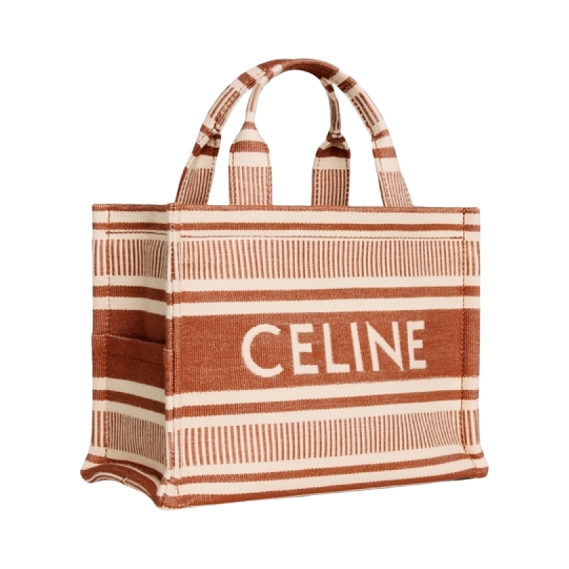 셀린느 스트라이프 텍스타일 스몰 카바스 타이스 시에나(Celine Small Cabas Thais in Striped Textile Sienna) - 2