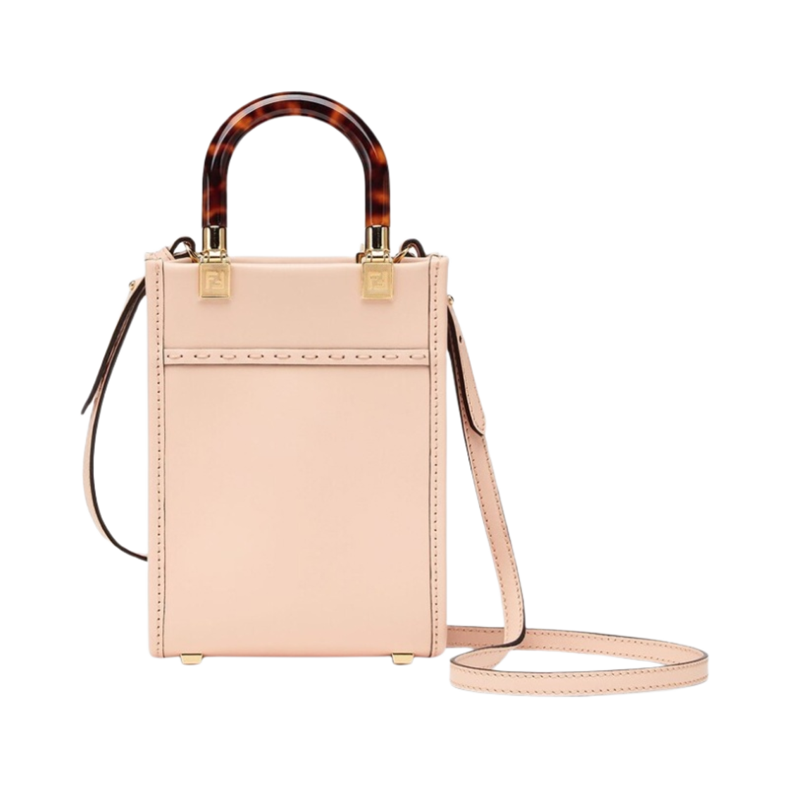 8BS051ABVLF1HDG Fendi Roma Sunshine Mini Leather Shopper Bag Pale Pink - #2
