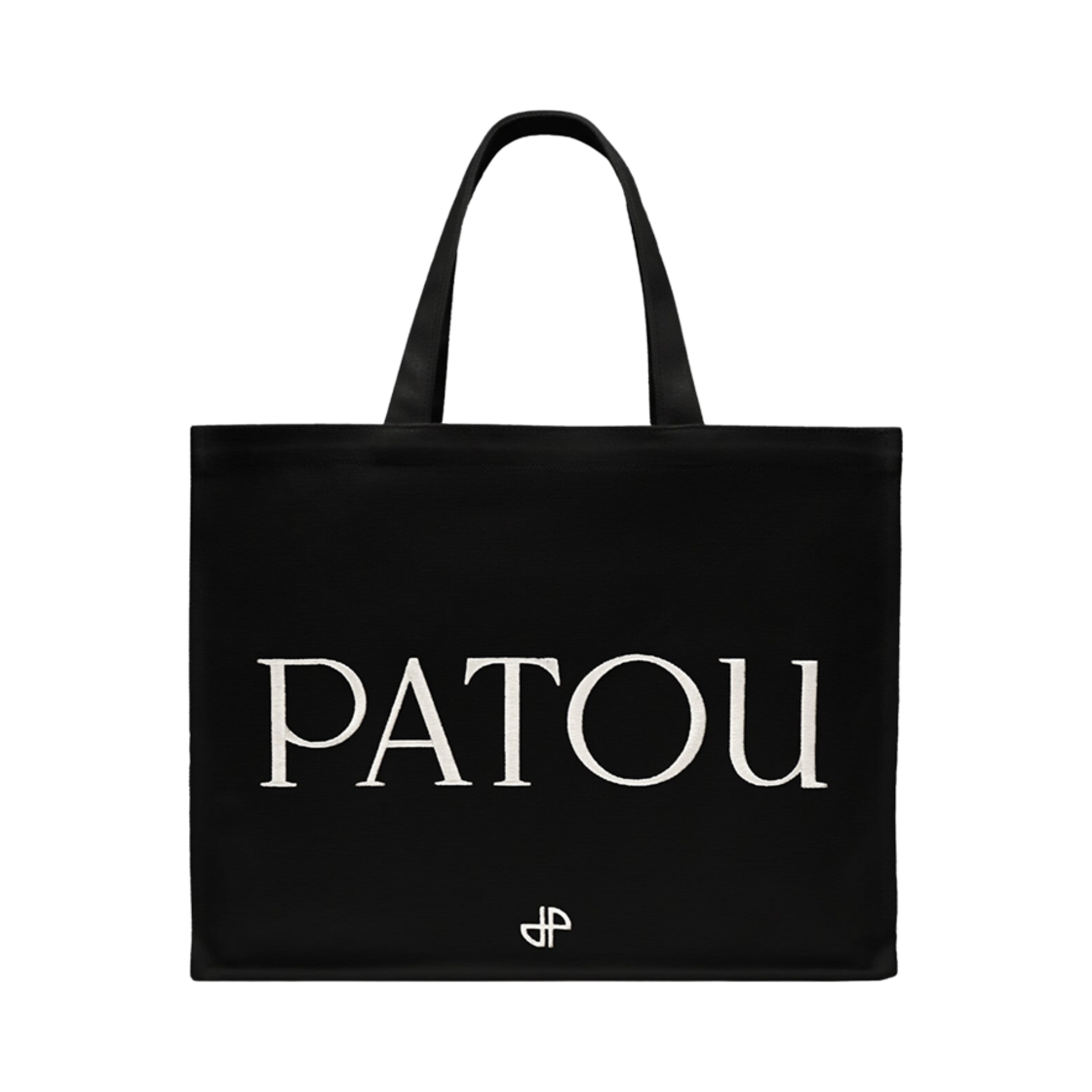 파투 라지 코튼 캔버스 파투 토트 블랙(Patou Large Patou Tote in Cotton Canvas Black)