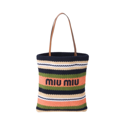 Miu Miu Crochet Tote Bag Blue Eder Tulip