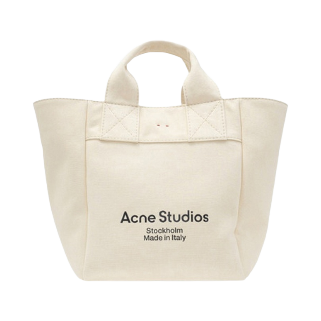 C10057-AEK Acne Studios 12th Anniversary Logo Printing Large Canvas Tote Bag Beige