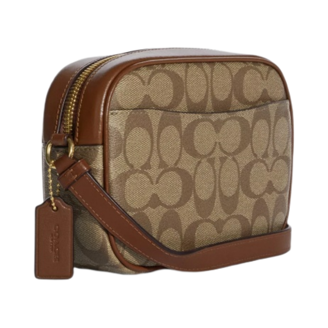 코치 시그니처 캔버스 미니 제이미 카메라백 카키 새들 2(Coach Mini Jamie Camera Bag in Signature Canvas Khaki Saddle 2) - 2