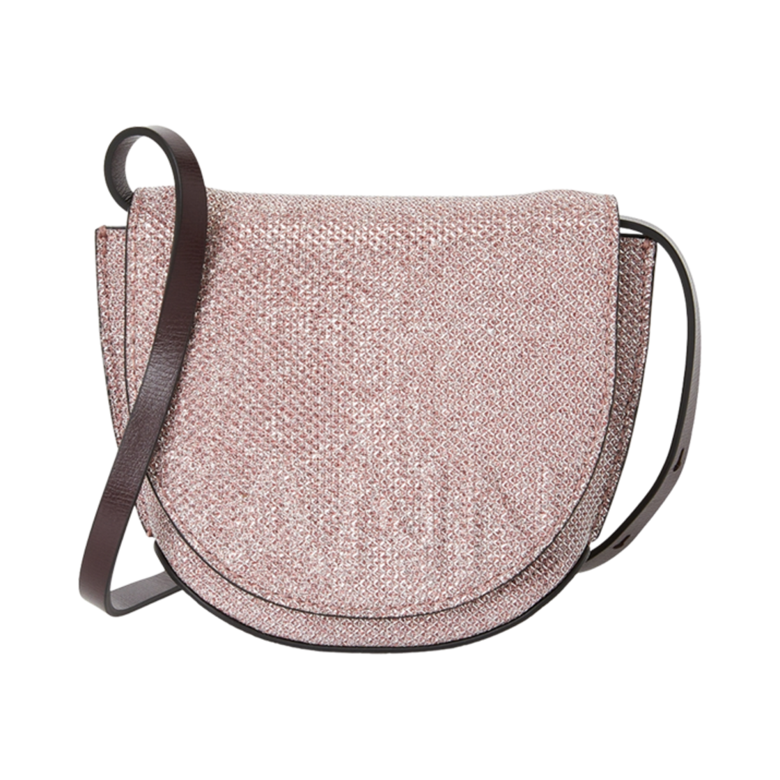 A4606-428 Ganni Banner Nano Glitter Shoulder Bag Light Lilac
