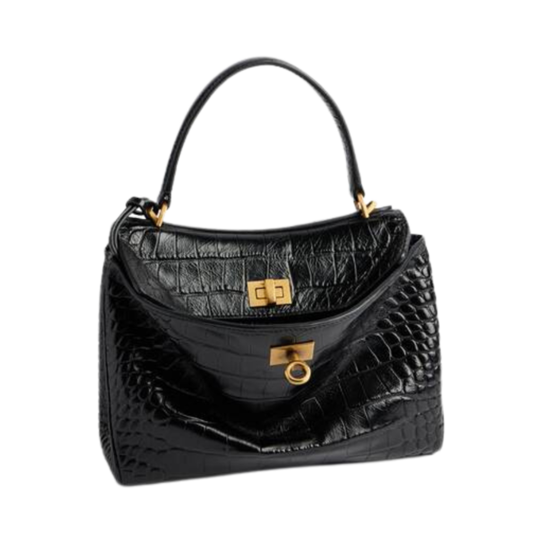 발렌시아가 로데오 미니 핸드백 크로커다일 엠보스 블랙(Balenciaga Rodeo Mini Handbag Crocodile Embossed Black) - 2