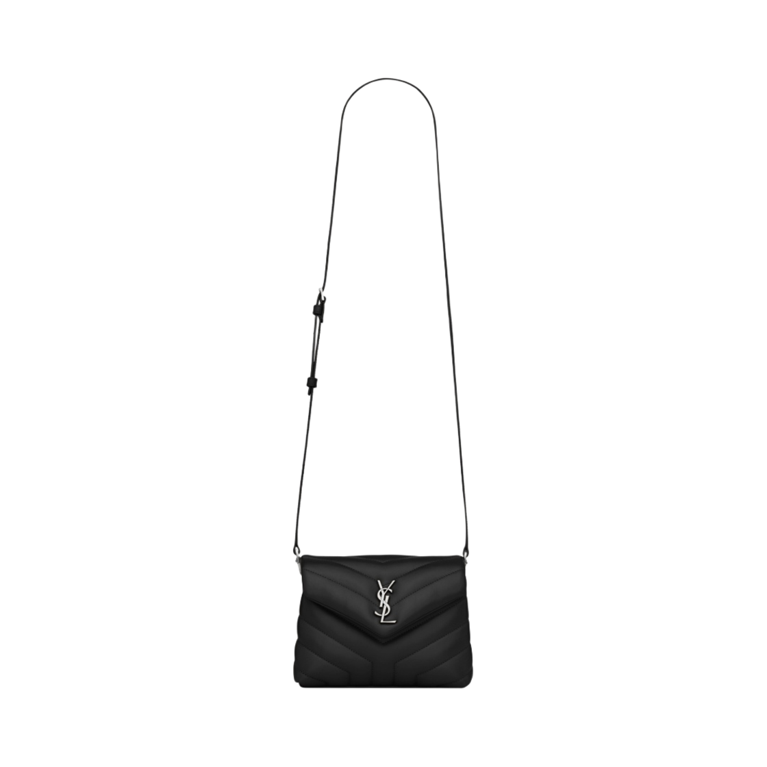 678401-DV706-1000 Saint Laurent Loulou Toy Strap Bag in Matelasse Y Leather Black