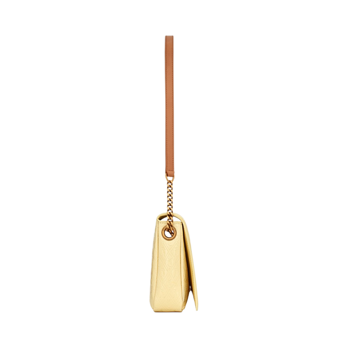생로랑 페이턴트 캔버스 스무스 레더 르 모노그램 99 백 페일 옐로우 브라운 골드(Saint Laurent Le Monogramme 99 Bag in Patent Canvas and Smooth Leather Pale Yellow Brown Gold) - 2