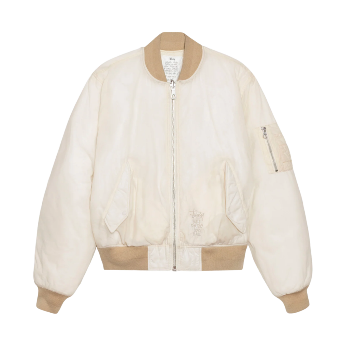 스투시 왁스드 빌트 봄버 자켓 크림