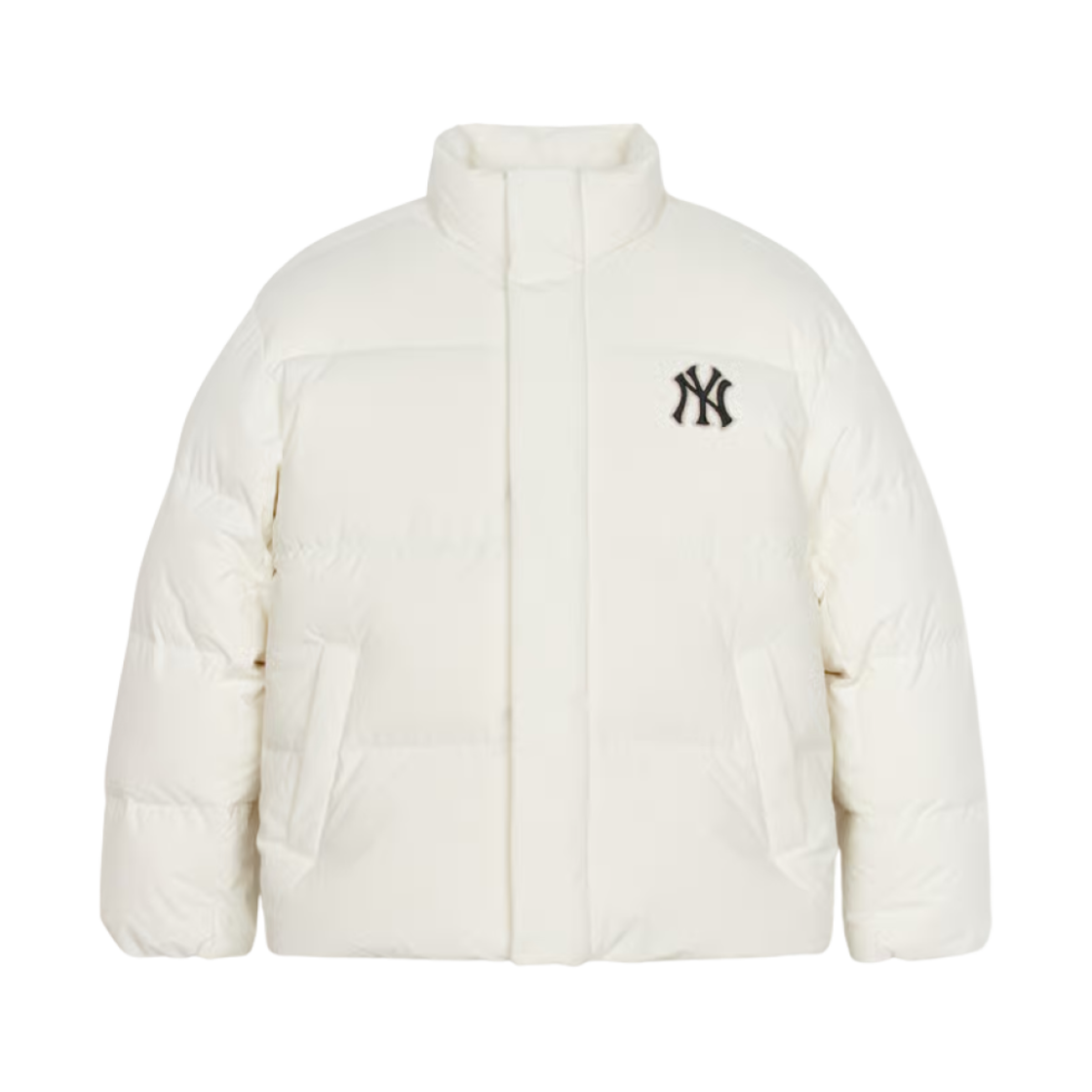 3ADJM1646-50CRS MLB Biglux Goose Short Puffer Jacket New York Yankees Cream