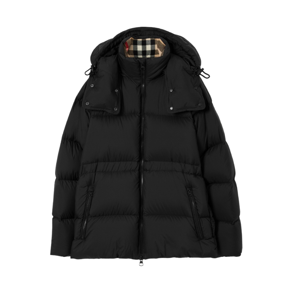 8044408 (W) Burberry Detachable Hood Nylon Puffer Jacket Black