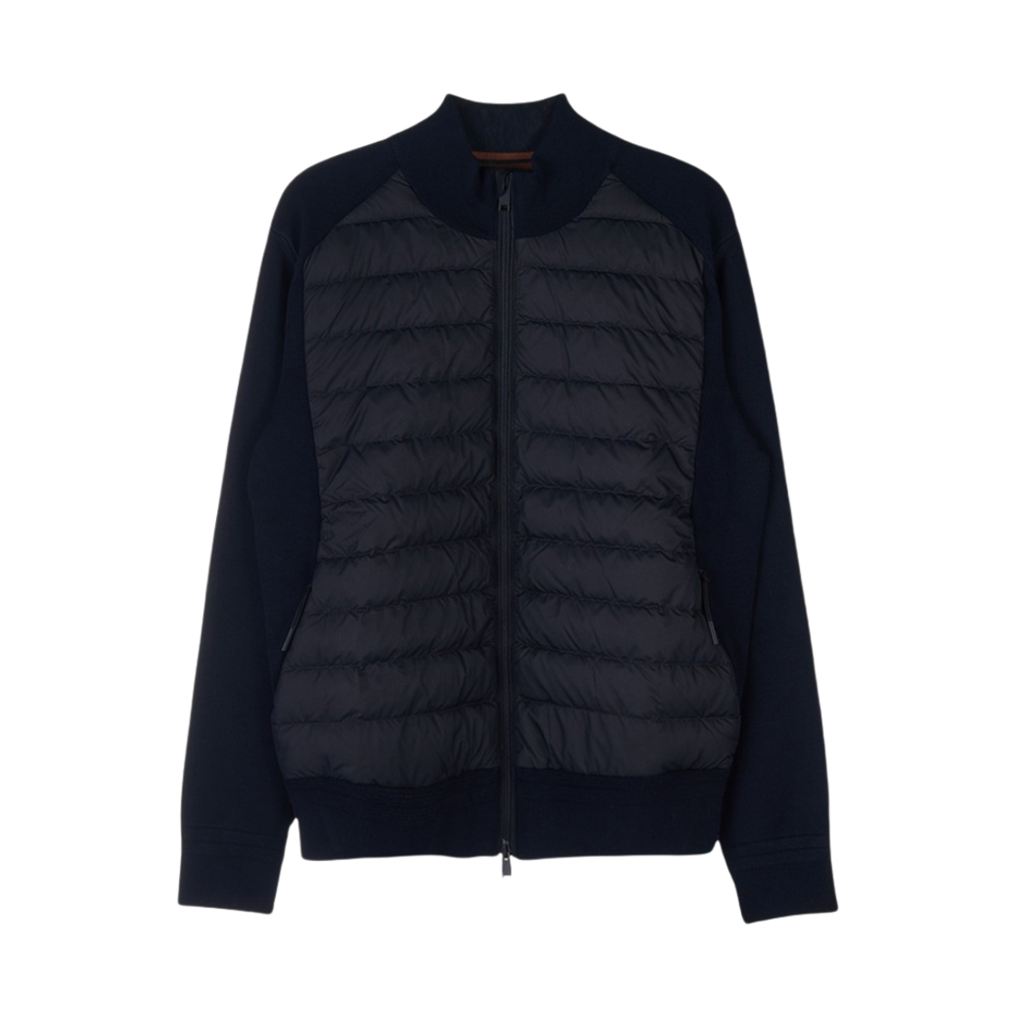 UAM25-ACT157-B09 Zegna Tech Merino Padded Zip-Up Navy Blue