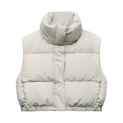 (W) Zara Rubberised Cropped Vest Light Grey