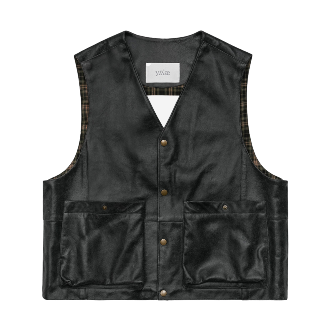 이예 인사이드 아웃 레더 베스트 블랙