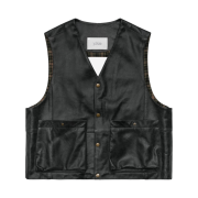 YIYAE Inside Out Leather Vest Black