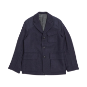 Nigel Cabourn Tenzing Harris Tweed Ventile Jacket Black Navy