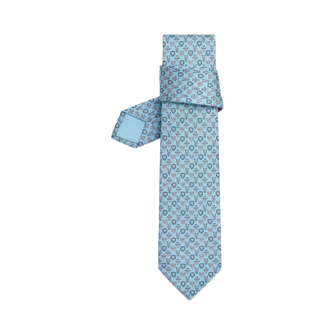 에르메스 타이 7 정글 패밀리 타이 씨엘 블루 그리(Hermes Tie 7 Jungle Family Tie Ciel Bleu Gris) - 1