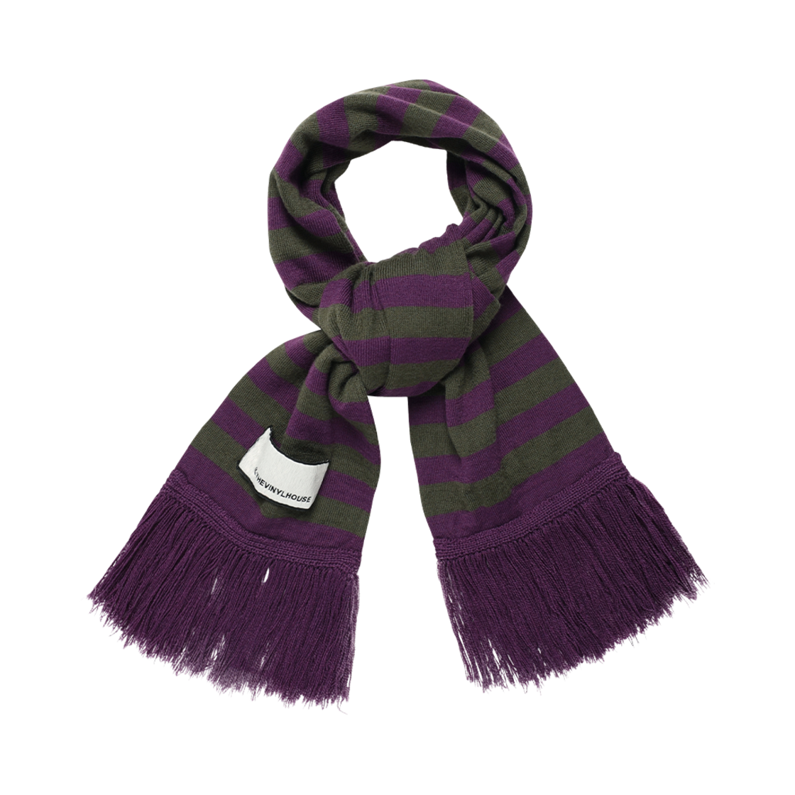 VH2EFUAB70AKH Thevinylhouse Stripe Muffler Khaki